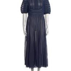 THE GREAT. Navy Long Sleeve Dress